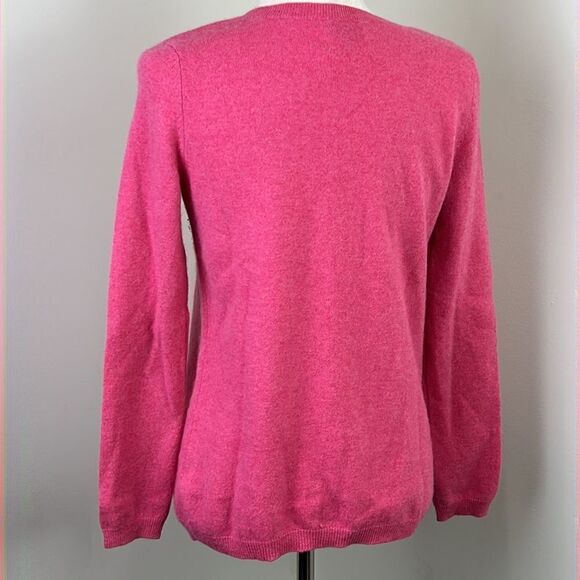 TALBOTS Pure Cashmere Sweater Small Hot Pink EUC - Picture 2 of 5